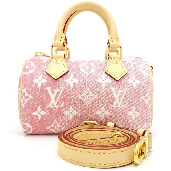 Louis Vuitton Monogram Denim Nano Speedy Rose Mini Bag - Picture 1 of 5
